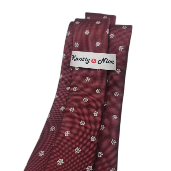 NEW Knotty & Nice Burgundy/Maroon Tie  NWT 57" X 3.5" - Picture 3 of 5